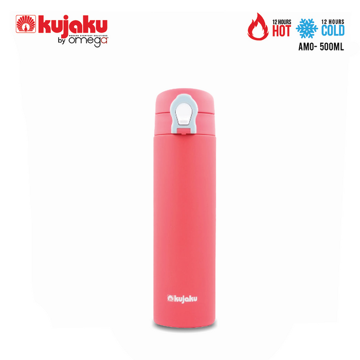 Kujaku AMO by Omega One Touch Stainless Steel Vacuum Bottle 24 Hours Cold & 12 Hours Hot