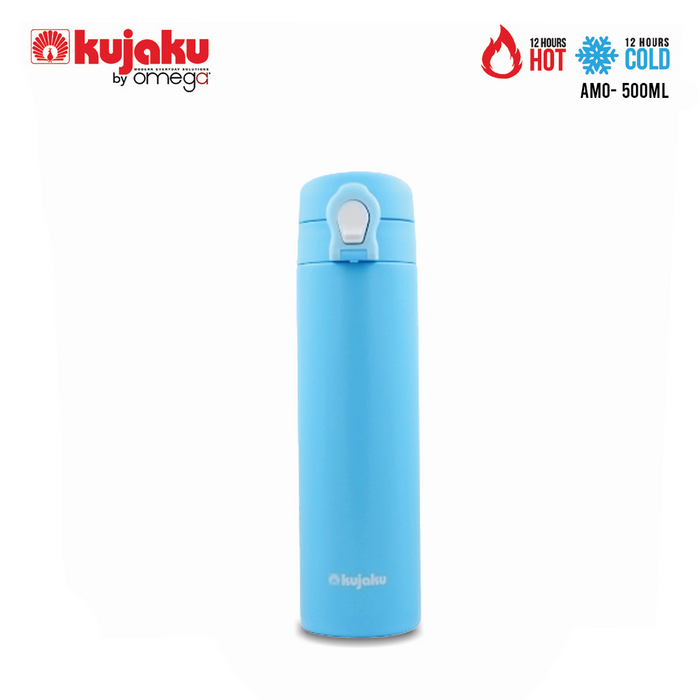 Kujaku AMO by Omega One Touch Stainless Steel Vacuum Bottle 24 Hours Cold & 12 Hours Hot