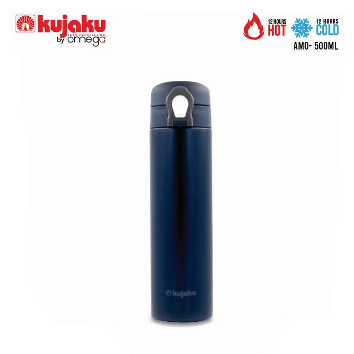 Kujaku AMO by Omega One Touch Stainless Steel Vacuum Bottle 24 Hours Cold & 12 Hours Hot