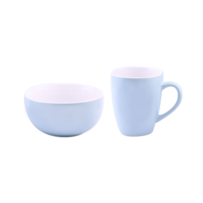 Omega Pastel Bowl and Mug Set Blue