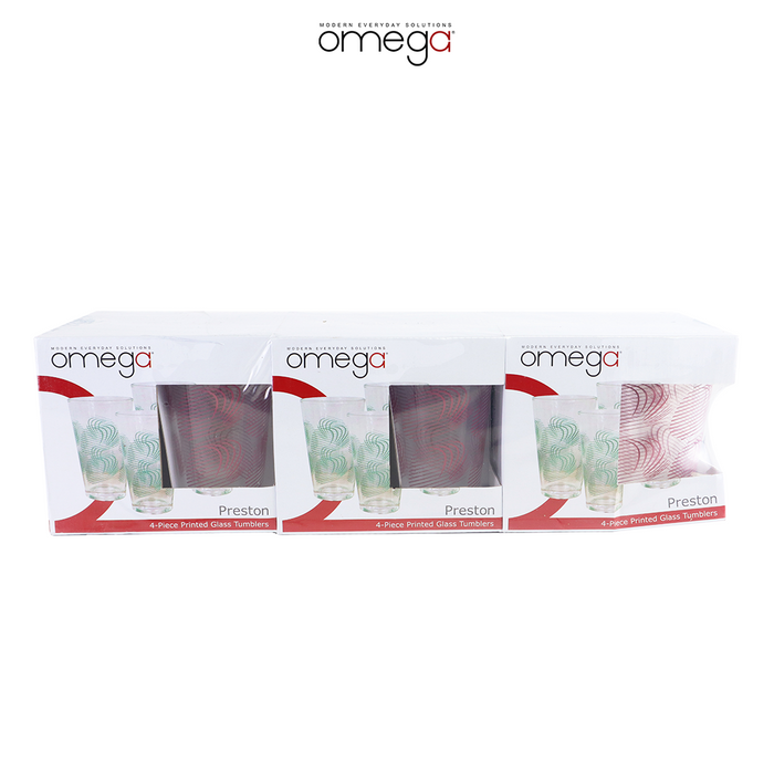 3Sets Silk Printed Glass Tumbler 10oz In Gift Box