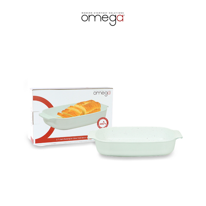 Omega Nori Rectangular Glass Food Server White