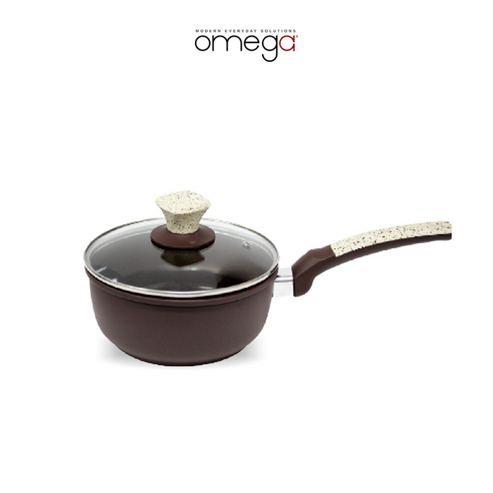 Xyan Aluminum Ceramic Coating Sauce Pan in Brown
