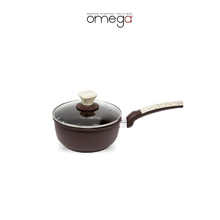 Xyan Aluminum Ceramic Coating Sauce Pan in Brown