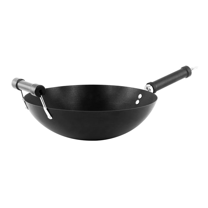 Omega Menti 32cm Carbon Steel Chinese Wok with Bakelite Handle