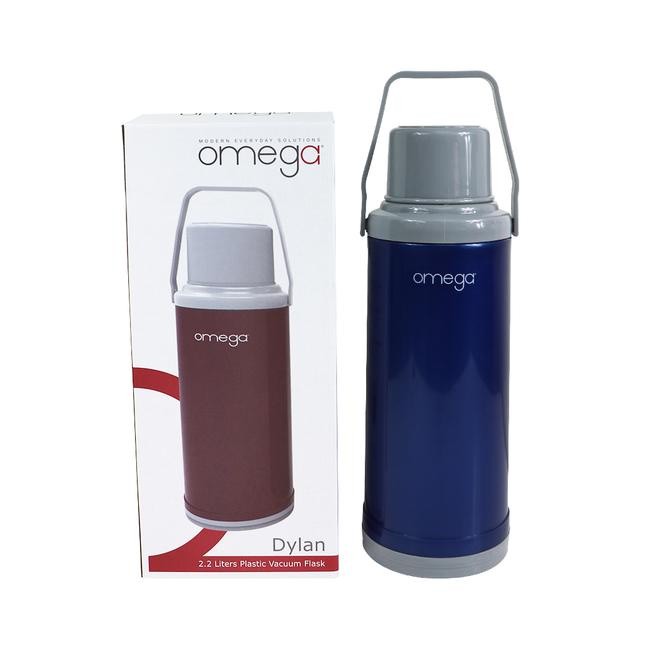 Omega Houseware Dylan 2.2L Plastic Vacuum Flask I 12hr Heat Retention Thermal Thermo