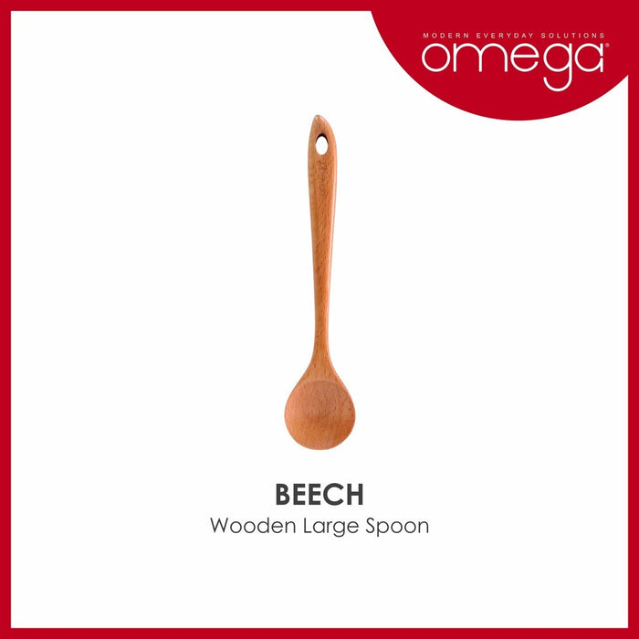 Omega Houseware Large Wooden Spoon Non-Stick Cookware Safe