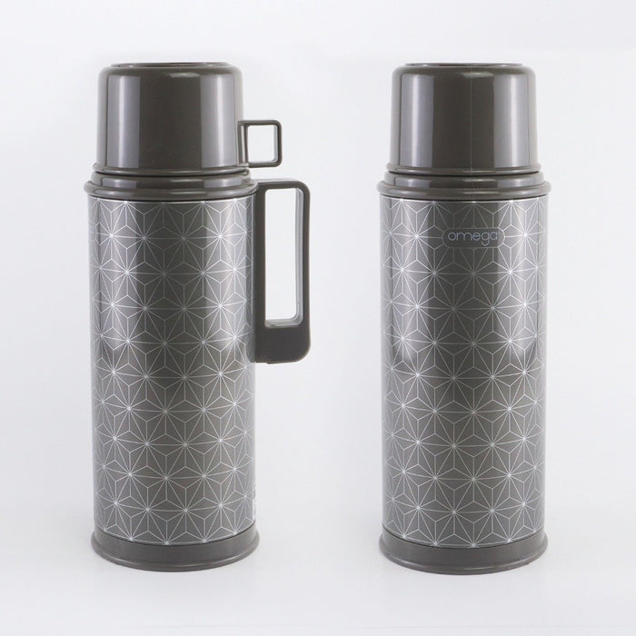 Omega Houseware Dalton Thermal Carafe with Double Cup I 12 Hours Hot & 24 Hours Cold 1000ml / 1800ml