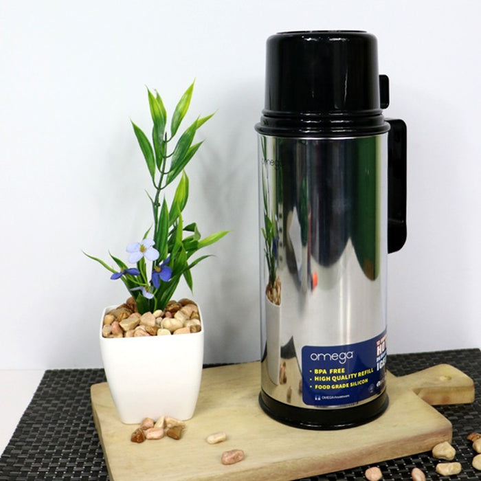 Omega Houseware Dalvin Stainless Steel Thermal Carafe I 12 Hours Hot & 24 Hours Cold 1L / 1.8L