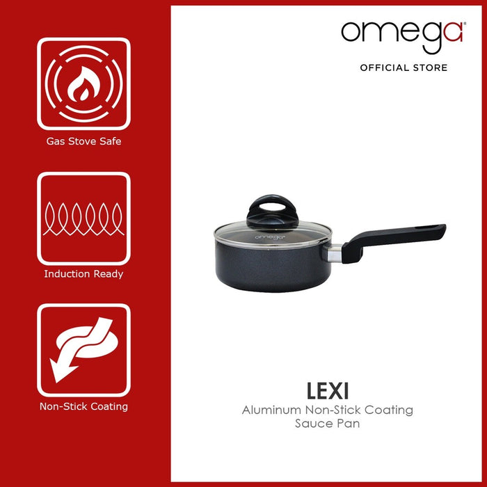 Omega Houseware Lexi Aluminum Non-stick Coating Sauce Pan I Induction Ready Cookware 18cm/20cm