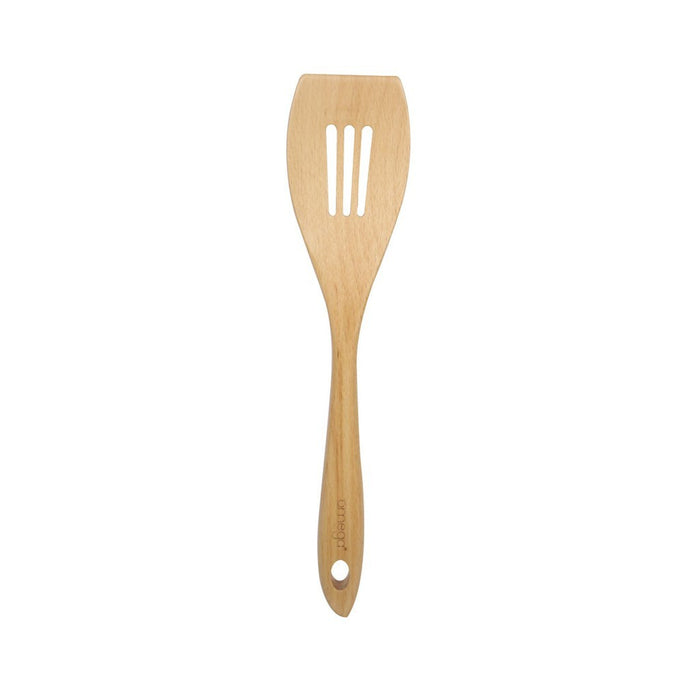 Omega Houseware Beech Wooden Slotted Turner Durable Wooden Kitchen Tool