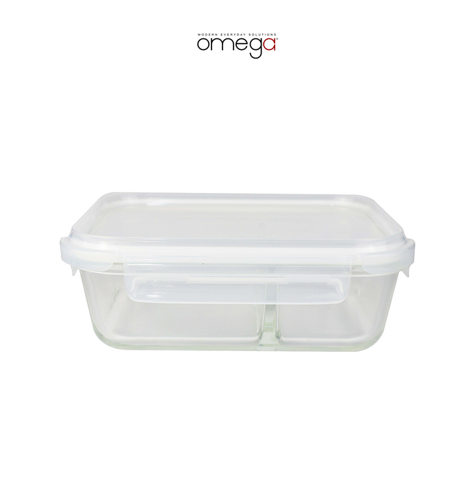 Lane Rectangular Glass Food Keeper with Divider in Giftbox