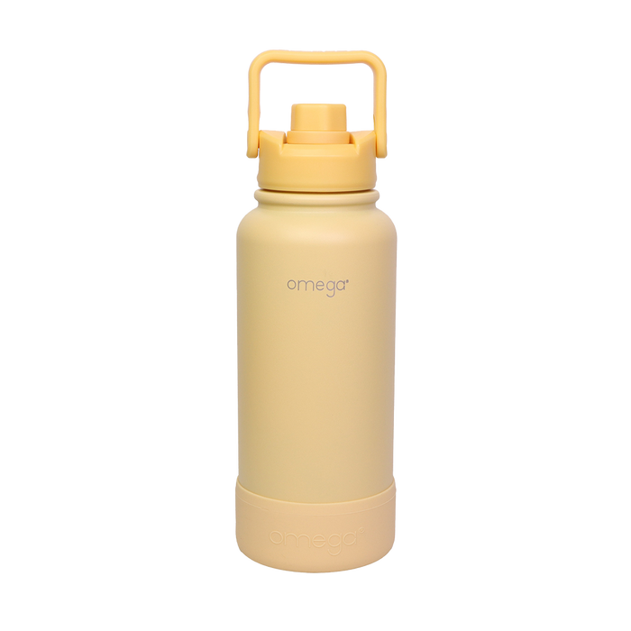 Denzell Double Wall Insulated Stainless Steel Drinking Water Bottle 32Oz - Pastel Yellow