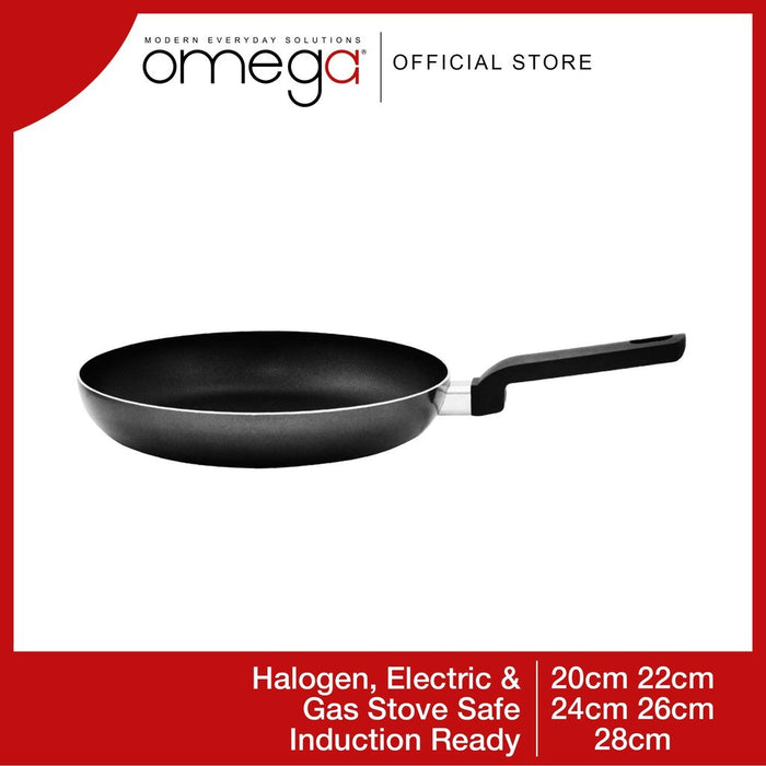 Omega  Houseware Tessa Aluminum 2-Layer Non-Stick Coated Frying Pan Induction Safe 22cm/24cm/26cm/28