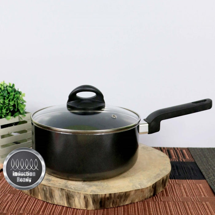 Omega Houseware Lexi Aluminum Non-stick Coating Sauce Pan I Induction Ready Cookware 18cm/20cm