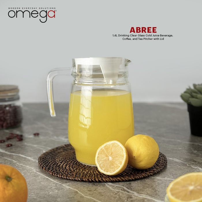 Omega Abree 1.4L High Quality Clear Everyday Glass Pitcher with Gift Box