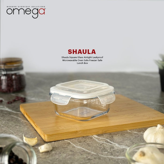Omega Houseware Shaula Square Glass Food Keeper Airtight Storage and Leakproof Lid