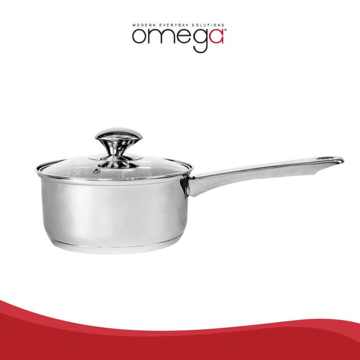 Omega Houseware Zaina Stainless Steel Saucepan with Lid Mirror FInish & Induction Ready 18cm/20cm