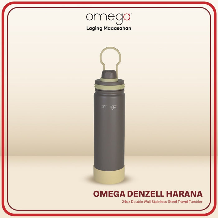 Omega Houseware Denzell Double Wall Stainless Steel Hot & Cold Drinks Bottle Tumbler with Booty 24oz
