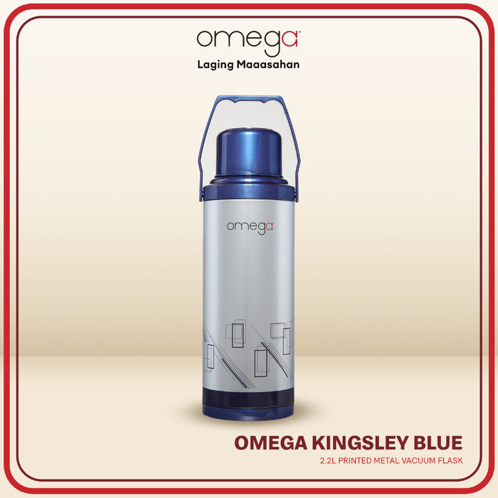 Omega Houseware Kingsley 2.2L Metal Vacuum Flask Thermo – 12hr Heat Retention