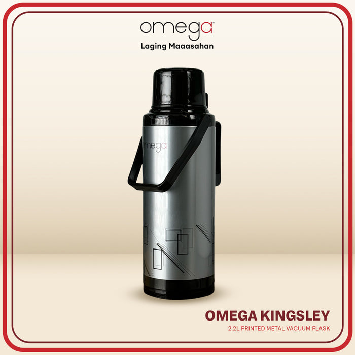 Omega Houseware Kingsley 2.2L Metal Vacuum Flask Thermo – 12hr Heat Retention
