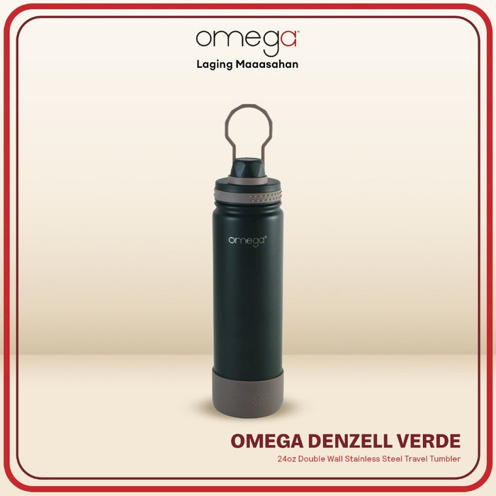 Omega Houseware Denzell Double Wall Stainless Steel Hot & Cold Drinks Bottle Tumbler with Booty 24oz