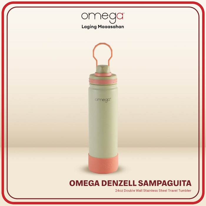 Omega Houseware Denzell Double Wall Stainless Steel Hot & Cold Drinks Bottle Tumbler with Booty 24oz