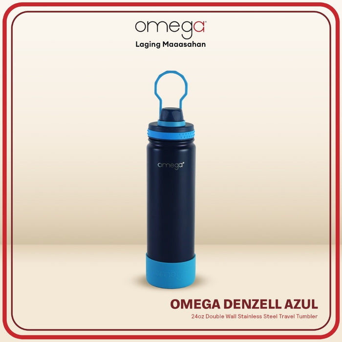 Omega Houseware Denzell Double Wall Stainless Steel Hot & Cold Drinks Bottle Tumbler with Booty 24oz