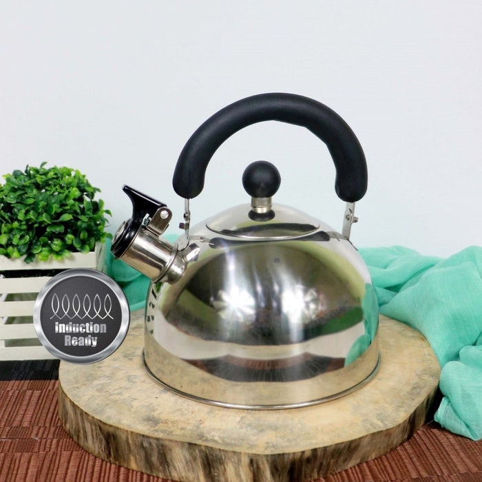 Omega Houseware Valdemar Stainless Steel Whistling Kettle Induction Ready 2.5L/3L/4L/5L