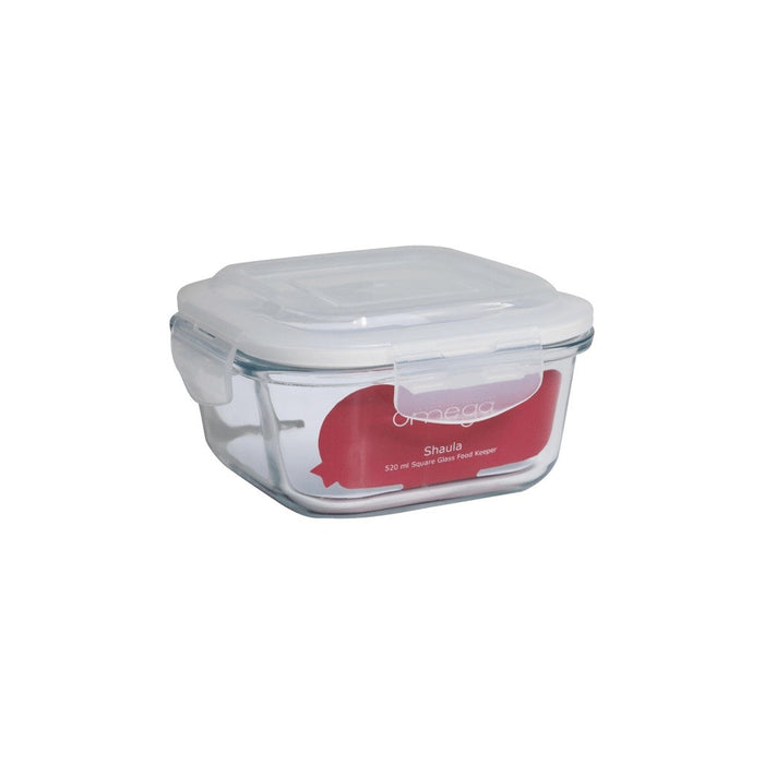 Omega Houseware Shaula Square Glass Food Keeper Airtight Storage and Leakproof Lid