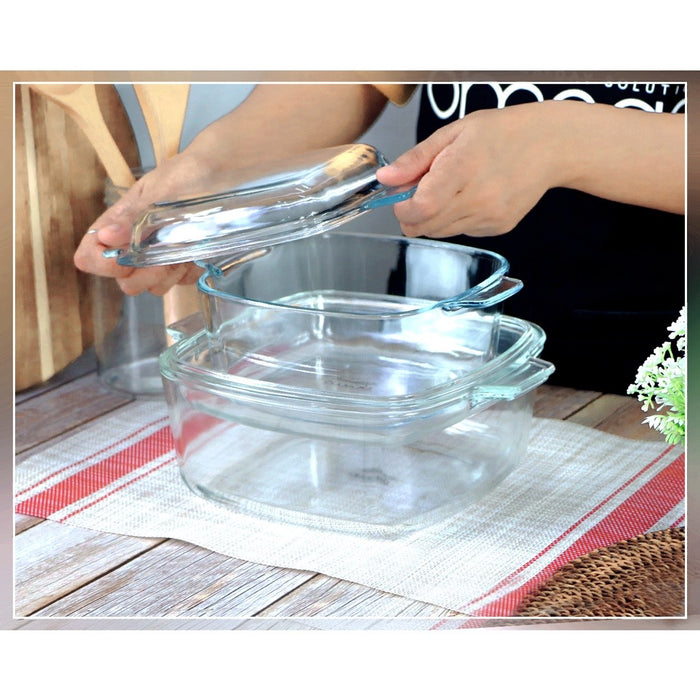 Omega Houseware Phyllis Square Glass Casserole