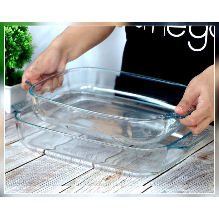 Omega Houseware Adolf Rectangular Glass Bakedish Oven & Microwave Safe 1800ml / 2500ml / 3100ml