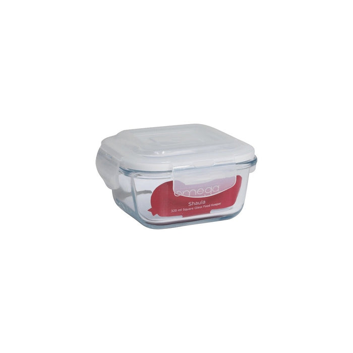 Omega Houseware Shaula Square Glass Food Keeper Airtight Storage and Leakproof Lid