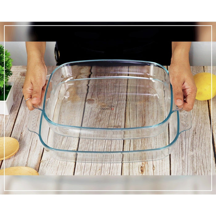 Omega Houseware Adolf Rectangular Glass Bakedish Oven & Microwave Safe 1800ml / 2500ml / 3100ml