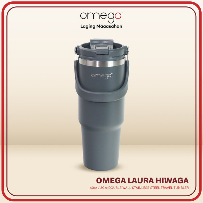 Omega Houseware Laura Double Wall Stainless Steel Hot & Cold Bottle Tumbler in Gift Box 30oz/40oz
