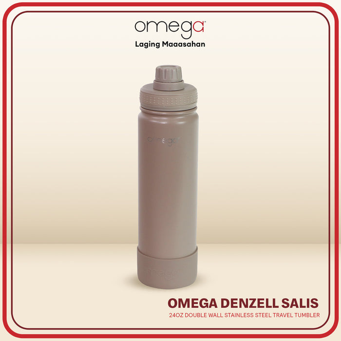 Omega Houseware Denzell Double Wall Stainless Steel Hot & Cold Drinks Bottle Tumbler with Booty 24oz