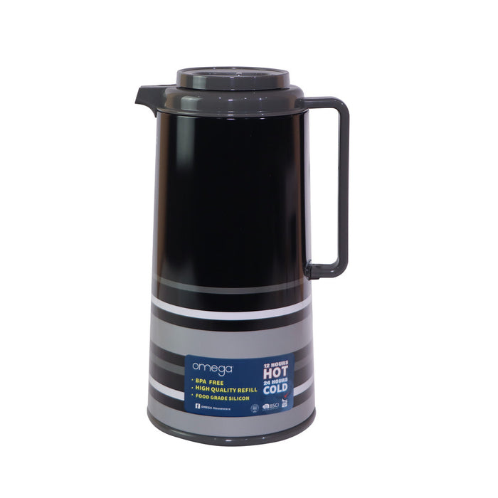 Omega Houseware Dalwin Printed Metal Thermal Carafe Thermo with Gift Box 1.3L/1.6L/1.9L