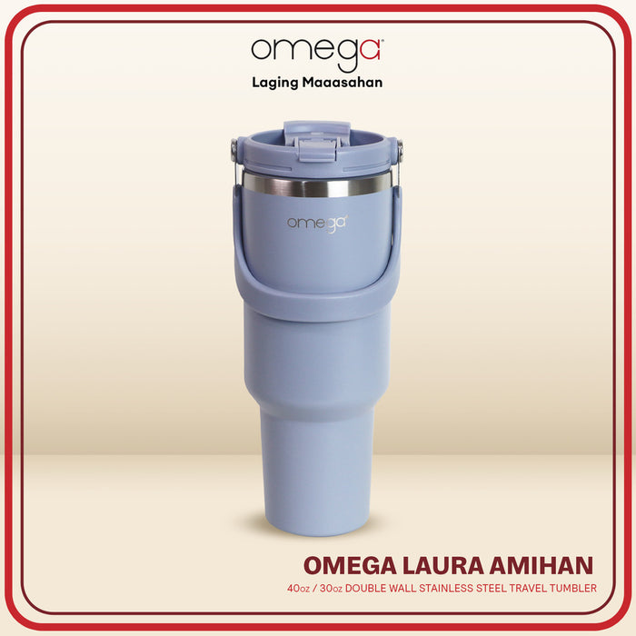 Omega Houseware Laura Double Wall Stainless Steel Hot & Cold Bottle Tumbler in Gift Box 30oz/40oz