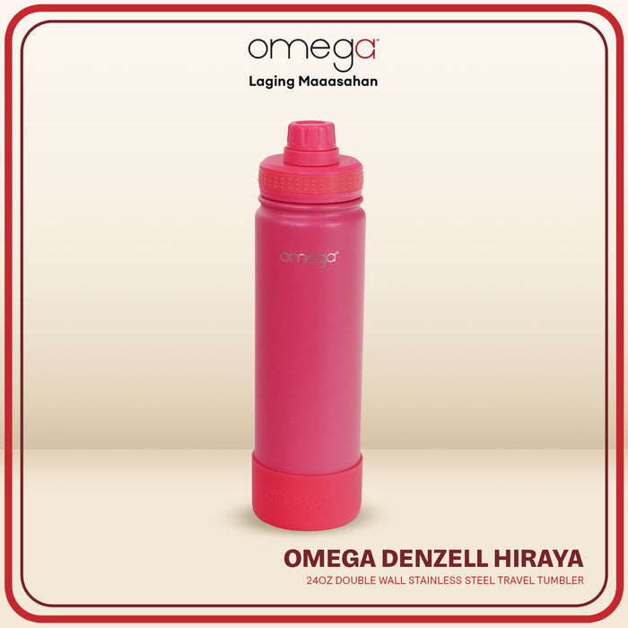 Omega Houseware Denzell Double Wall Stainless Steel Hot & Cold Drinks Bottle Tumbler with Booty 24oz