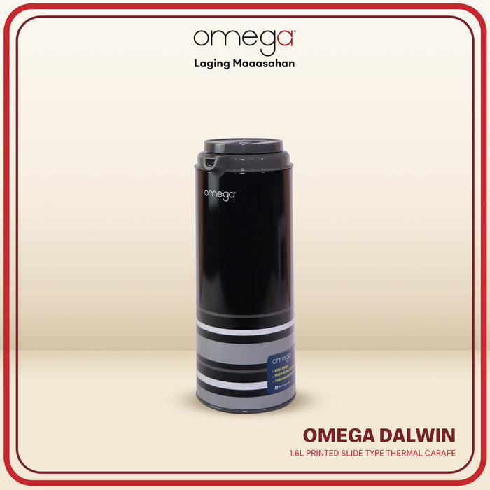 Omega Houseware Dalwin Printed Metal Thermal Carafe Thermo with Gift Box 1.3L/1.6L/1.9L