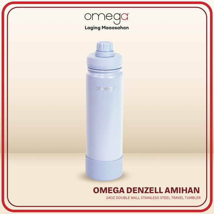 Omega Houseware Denzell Double Wall Stainless Steel Hot & Cold Drinks Bottle Tumbler with Booty 24oz
