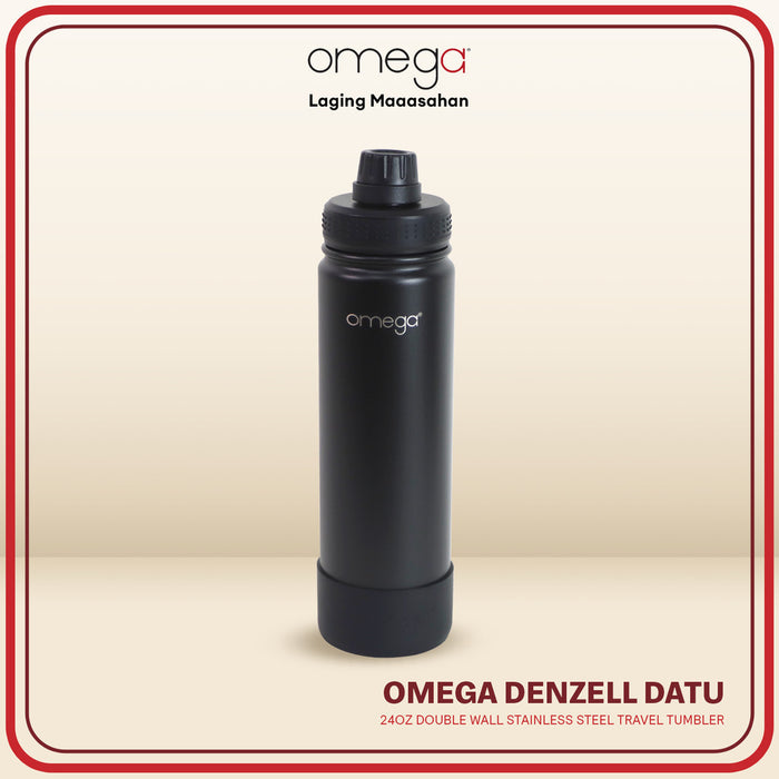 Omega Houseware Denzell Double Wall Stainless Steel Hot & Cold Drinks Bottle Tumbler with Booty 24oz