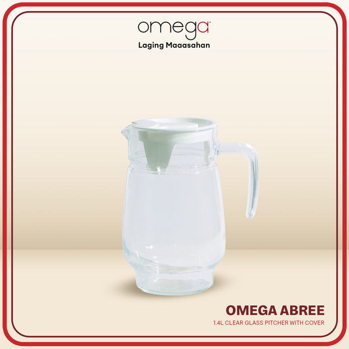 Omega Abree 1.4L High Quality Clear Everyday Glass Pitcher with Gift Box