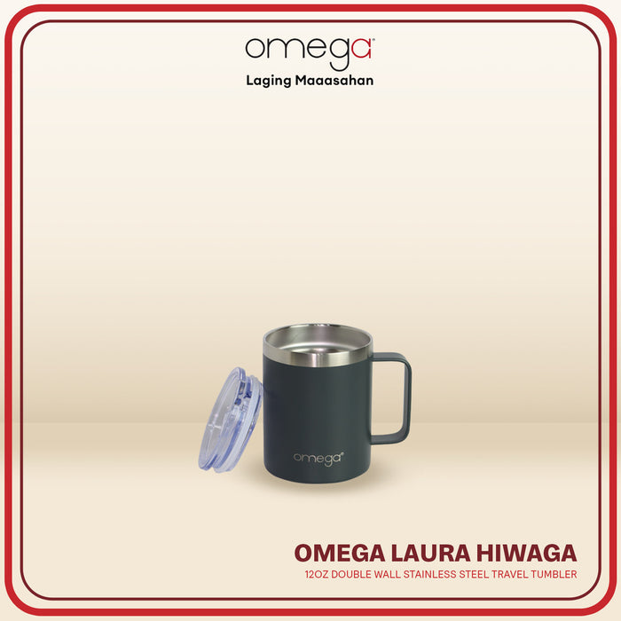 Omega Houseware Laura 12oz Double Wall Stainless Steel Bottle Tumbler Hot & Cold Beverages