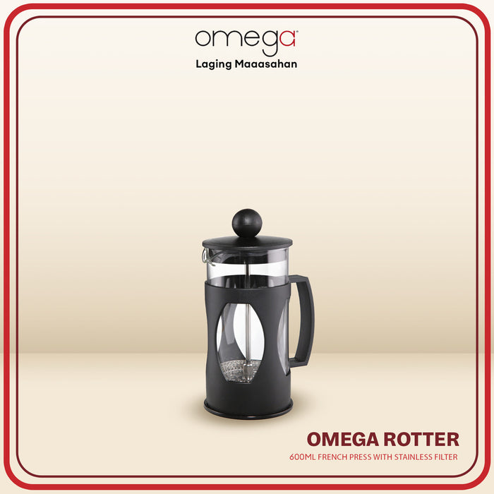 Omega Houseware Rotter French Press Coffee & Tea Maker with Stainless Steel Filter 350ml/600ml