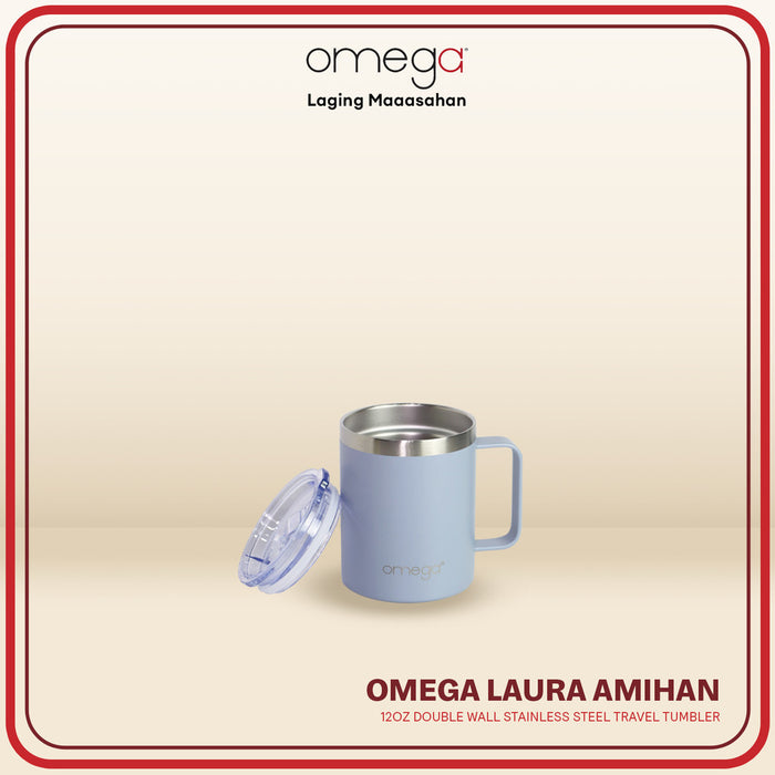 Omega Houseware Laura 12oz Double Wall Stainless Steel Bottle Tumbler Hot & Cold Beverages