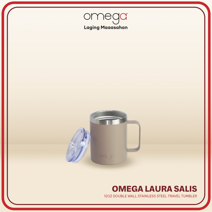Omega Houseware Laura 12oz Double Wall Stainless Steel Bottle Tumbler Hot & Cold Beverages