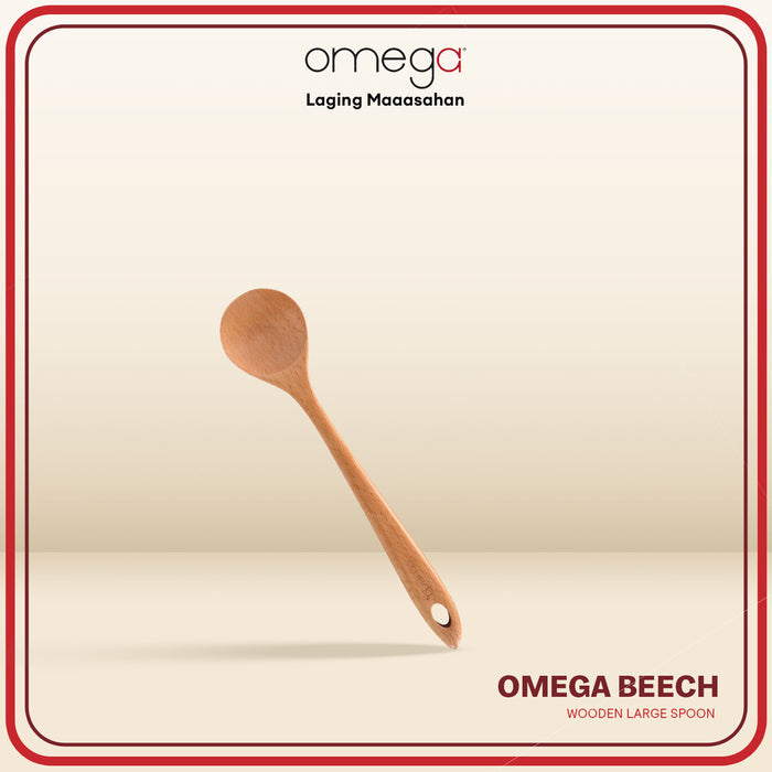 Omega Houseware Large Wooden Spoon Non-Stick Cookware Safe