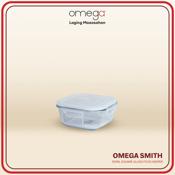 Omega Houseware Smith Square Glass Food Keeper Airtight Storage in Gift Box 310ml / 525ml / 800ml