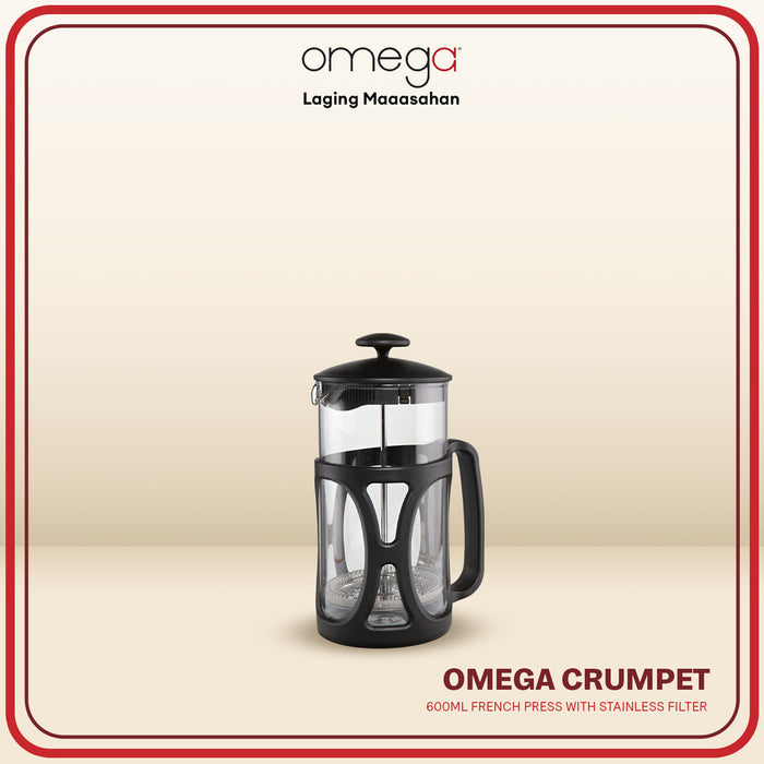 Omega Houseware Crumpet French Press Coffee & Tea Maker Glass Brewer  600ML/800ML/1000ML